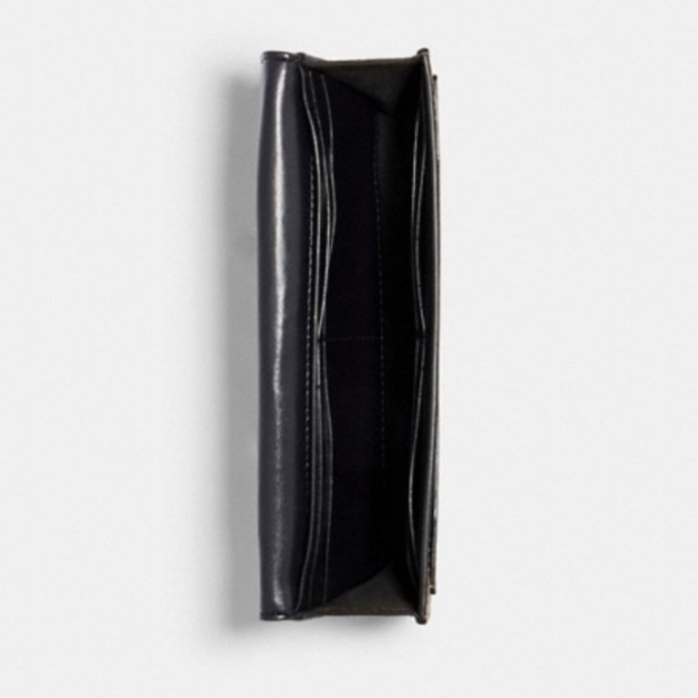 Coach Slim Envelope Black Wallet Signature Canvas - Picture 7 of 11